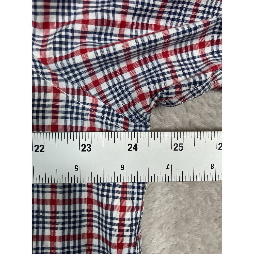 L.L. Bean Button Down Shirt‎ Mens L Red Plaid Wrinkle Resistant Cotton - Picture 4 of 5